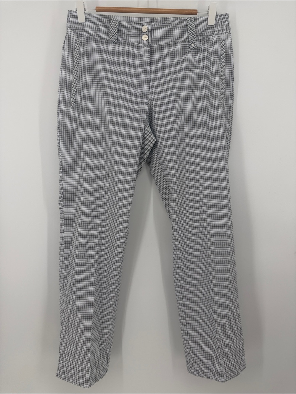 Nike Golf Dri-FIT Check Plaid Golf Pants Gray Black Women’s Size 6